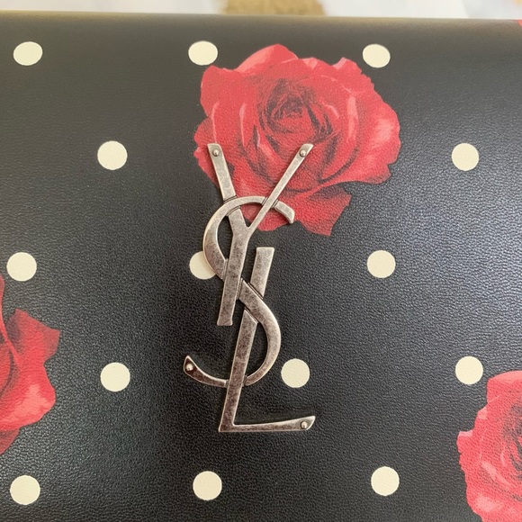 Saint Laurent Polka Dot Floral Monogram WOC - Picture 5 of 11